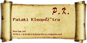 Pataki Kleopátra névjegykártya